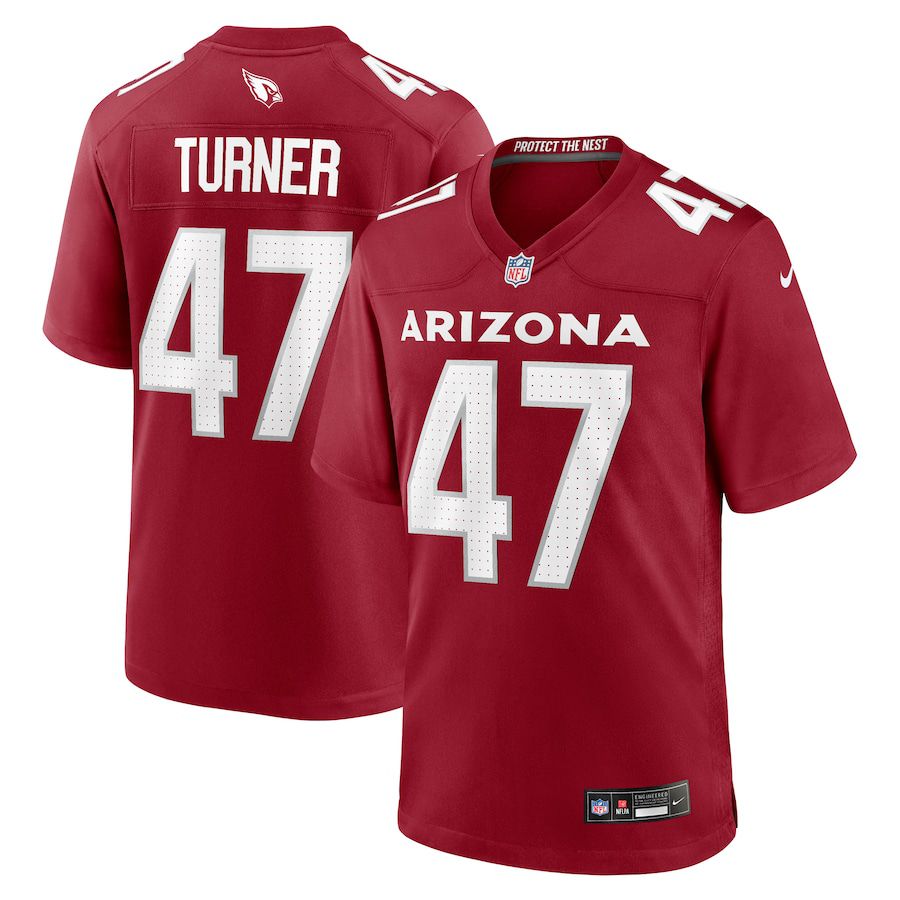 Men Arizona Cardinals #47 Ezekiel Turner Nike Cardinal Team Game NFL Jersey